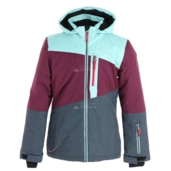 KILLTEC Torey JR ski jacket coat kids teal and burgundy size 16 junior K - Picture 1 of 9